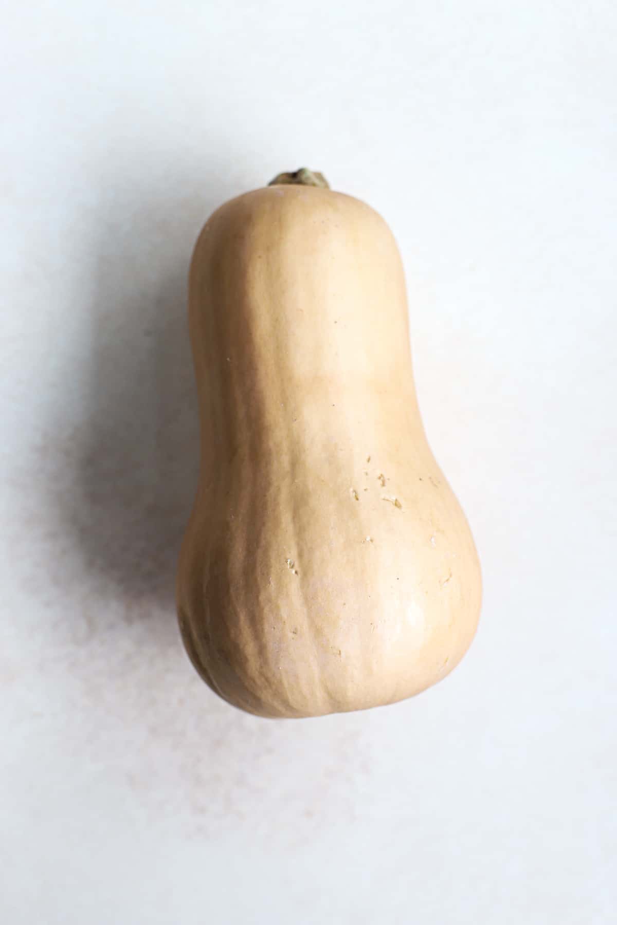 Butternut squash on light beige and white surface